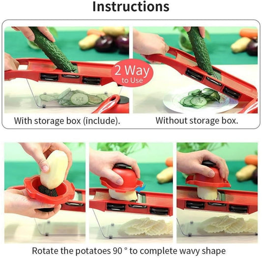 Cortador de verduras rallador para cortar verduras Trituradoras Multi Slicer Peeler Zanahoria Fruta 6 en 1 Gadgets Herramientas de corte de verduras