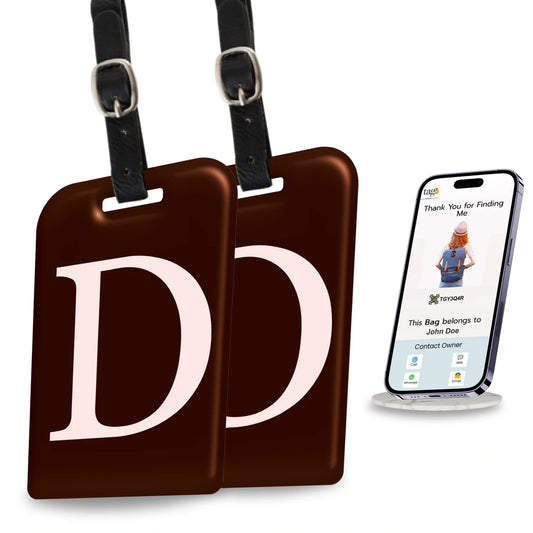 Initials Bag tag D  [pack 2]-0