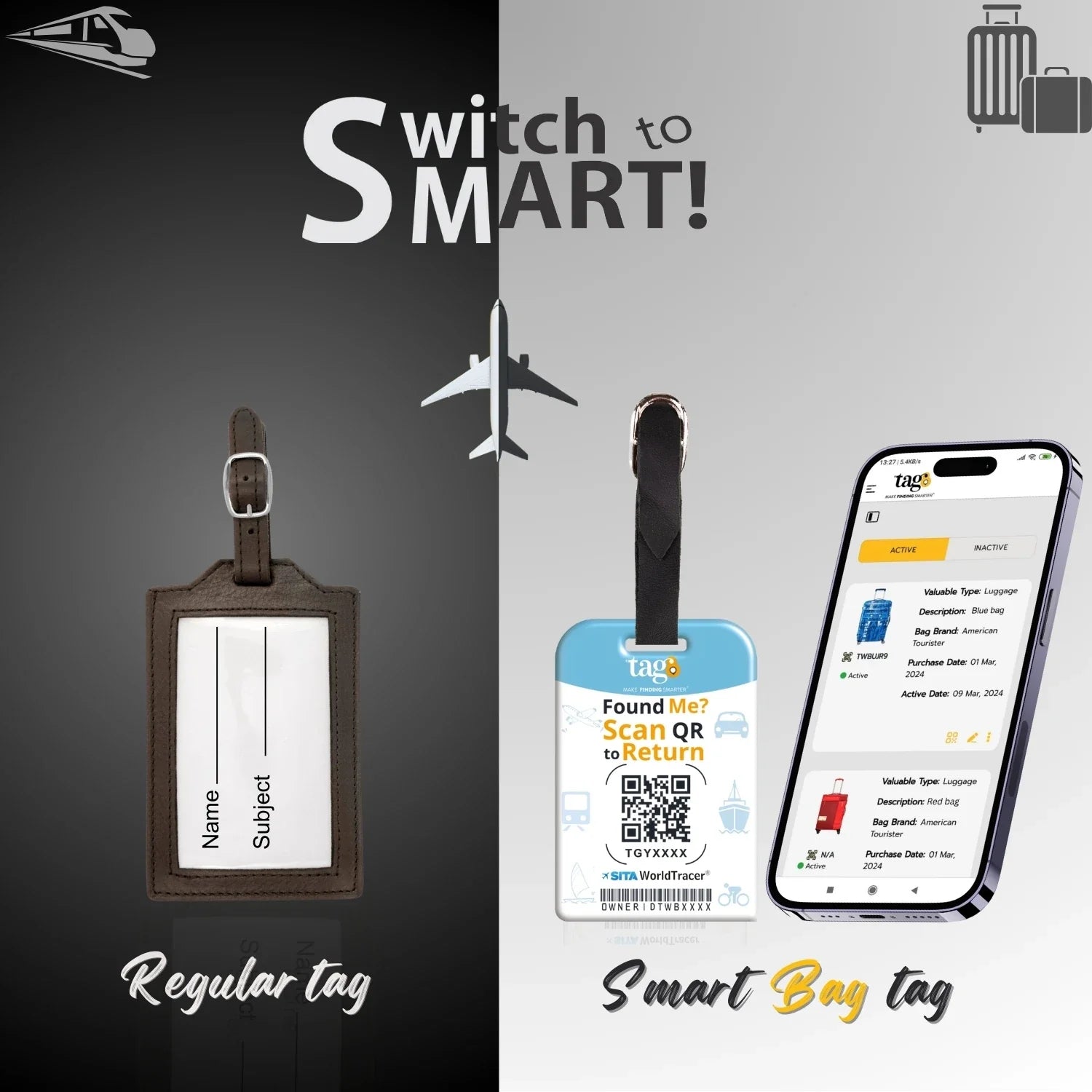 Smart Bag Security Tag - London [Pack 2]-1
