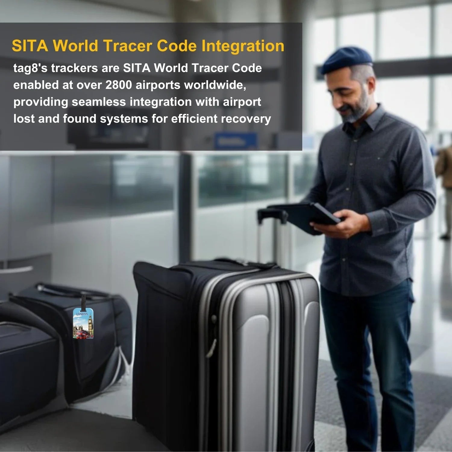 Smart Bag Security Tag - London [Pack 2]-4