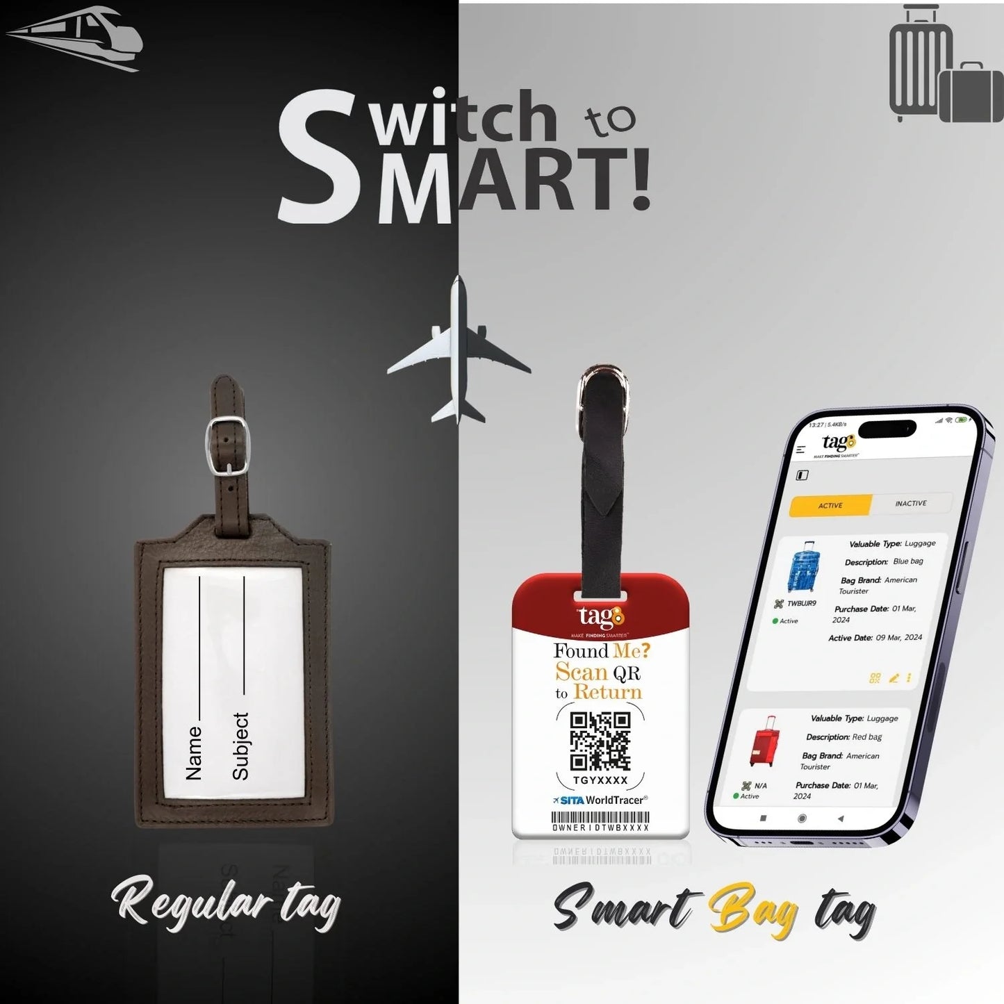 Smart Bag Security Tag - Monaco [Pack 2]-1