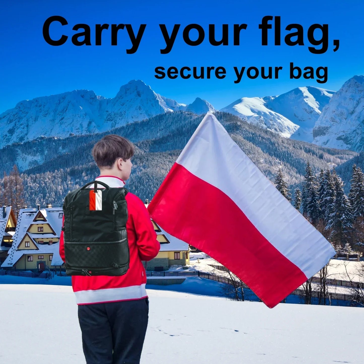 Smart Bag Security Tag -  Poland  Flag [Pack 2]-2