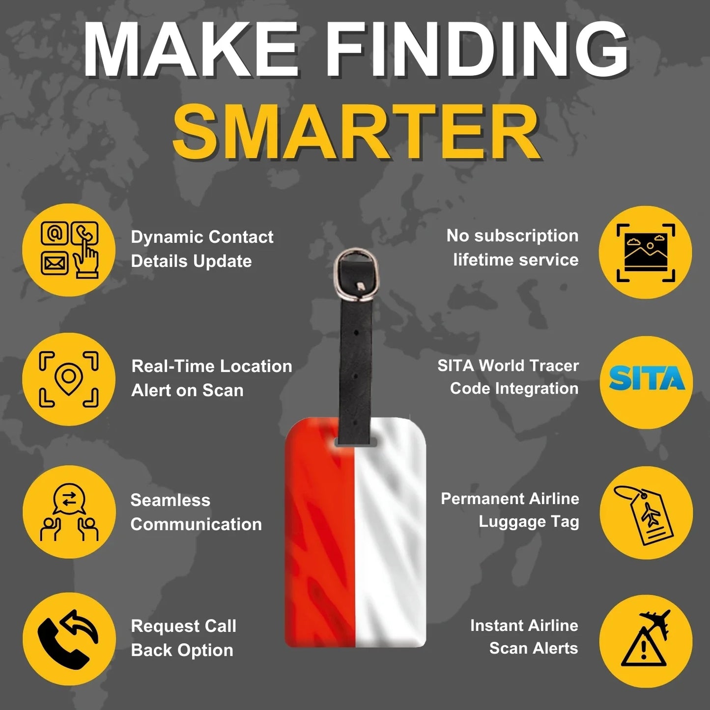 Smart Bag Security Tag -  Poland  Flag [Pack 2]-3