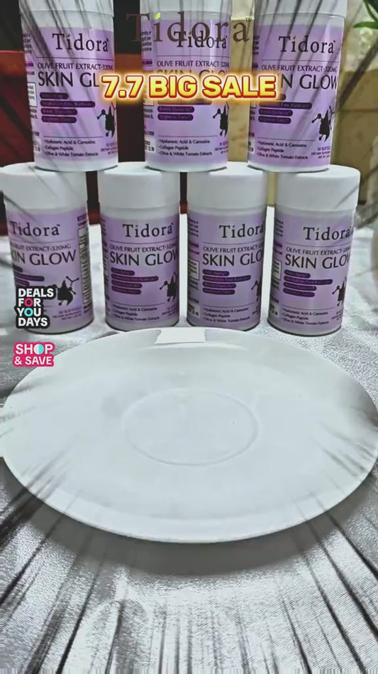 Tidora Anti-Aging&Anti-Sugar Collagen Peptide Capsules – Wrinkle Reduction, Skin Hydration & Firming | With Vitamin Supplementation+ Patented Olive Extract | 30 Softgels for Beauty