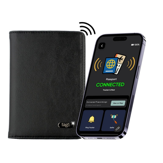 Dolphin Smart Leather Passport Tracker-0