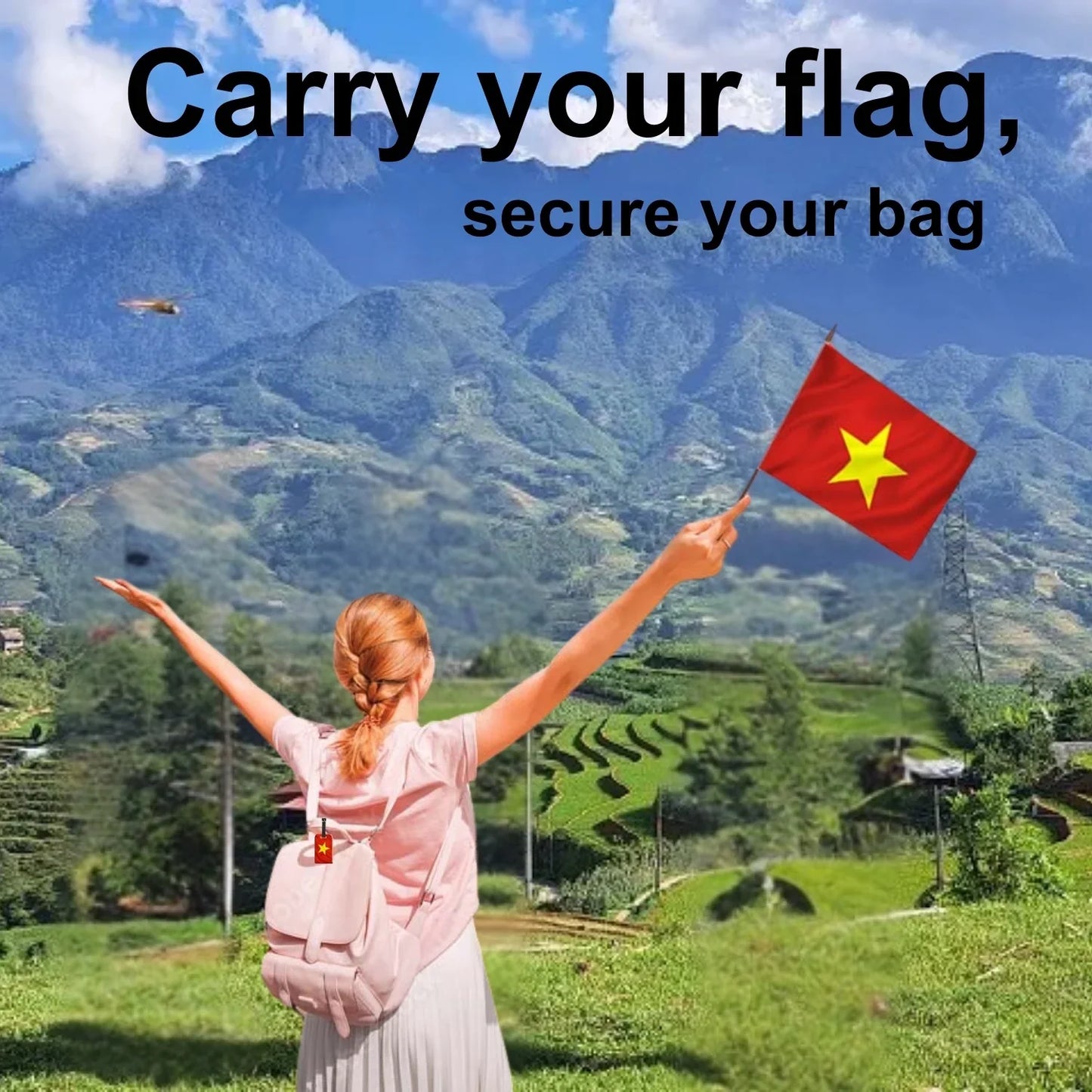 Smart Bag Security Tag -  Vietnam Flag [Pack 2]-2
