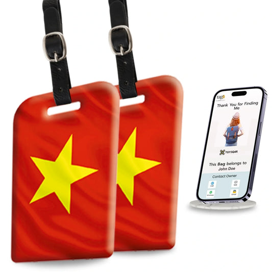 Smart Bag Security Tag -  Vietnam Flag [Pack 2]-0